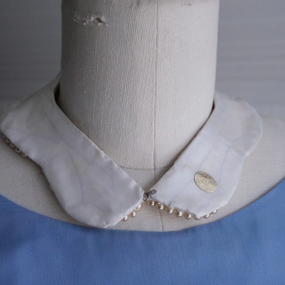 The sweetest vintage 1960s Art Craft ivory rabbit fur and pearly collar